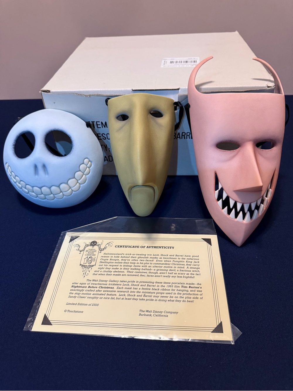 Disney Gallery Nightmare Before Christmas Porcelain Wall Masks LE 2500